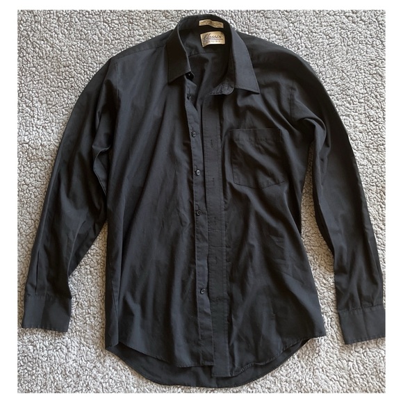 Classix Men’s Small Black Long Sleeve Button Down Dress Shirt. - Picture 1 of 4